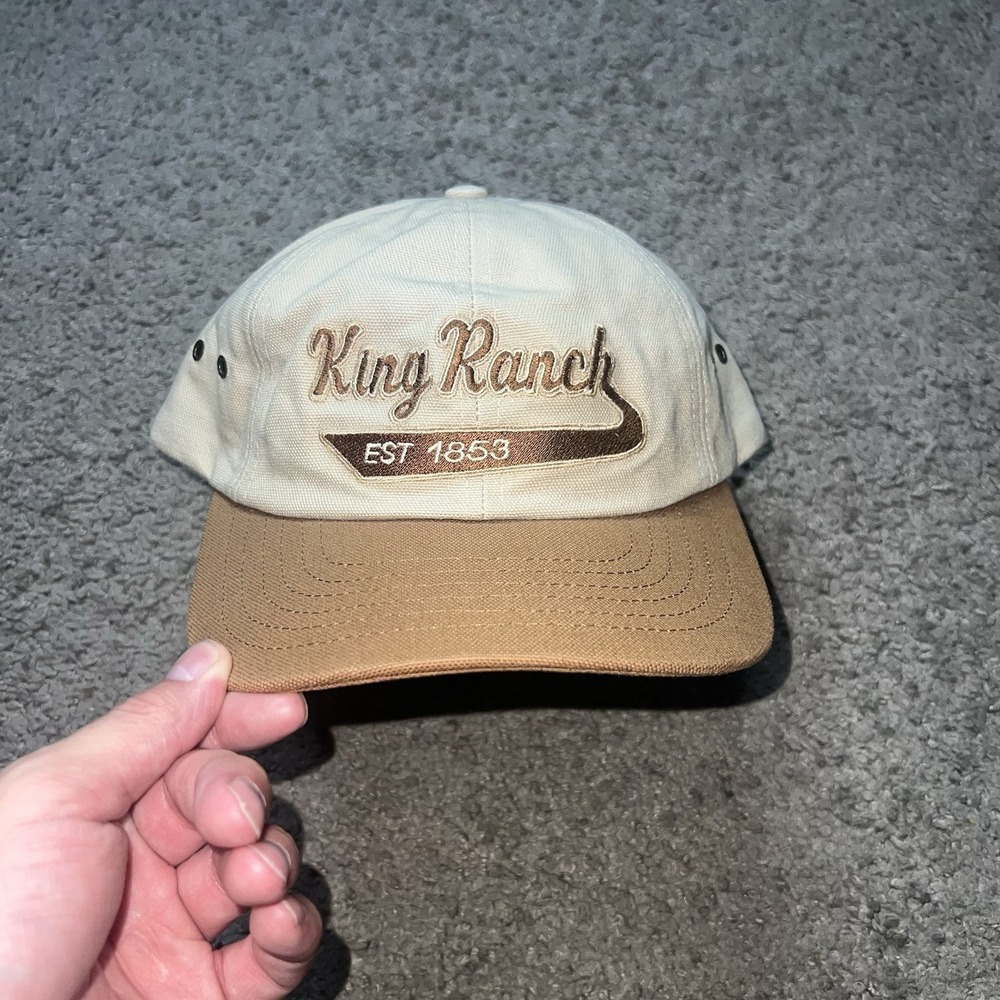 King Ranch Texas Hat Leather Strap Back One Size Black USA Cap